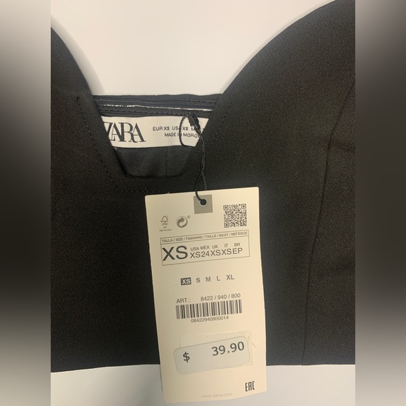 Zara Neck Top - Black & XS - Picture 4 of 6